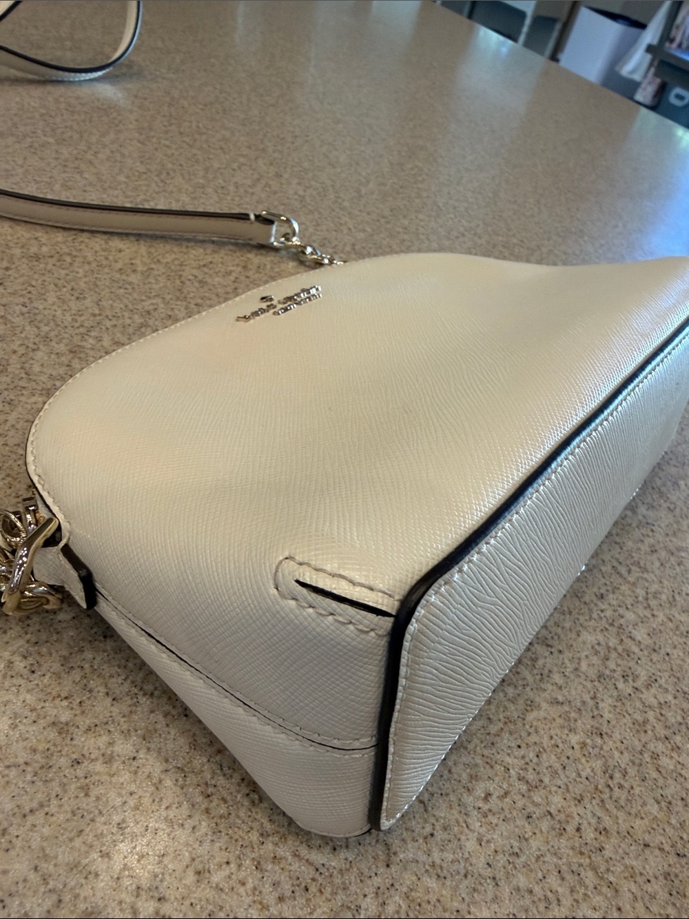 kate spade Cream Saffiano Dome Crossbody with Gold chain - Picture 8 of 14